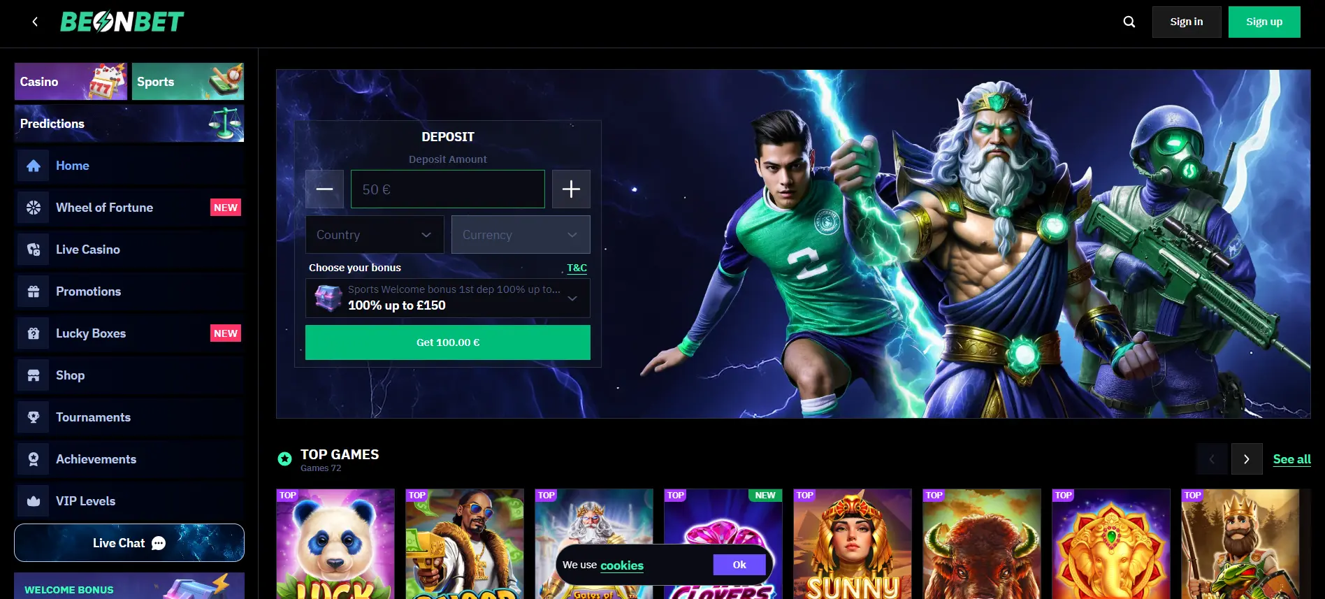 BeonBet casino and sportsbook platform
